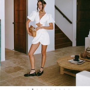 White puff sleeve cutout dress from Sabo Skirt
